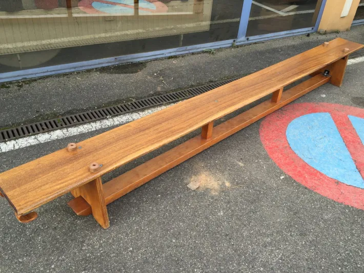 Pamono Vintage Mahogany Gymnastics Bench, 1950s Discount
