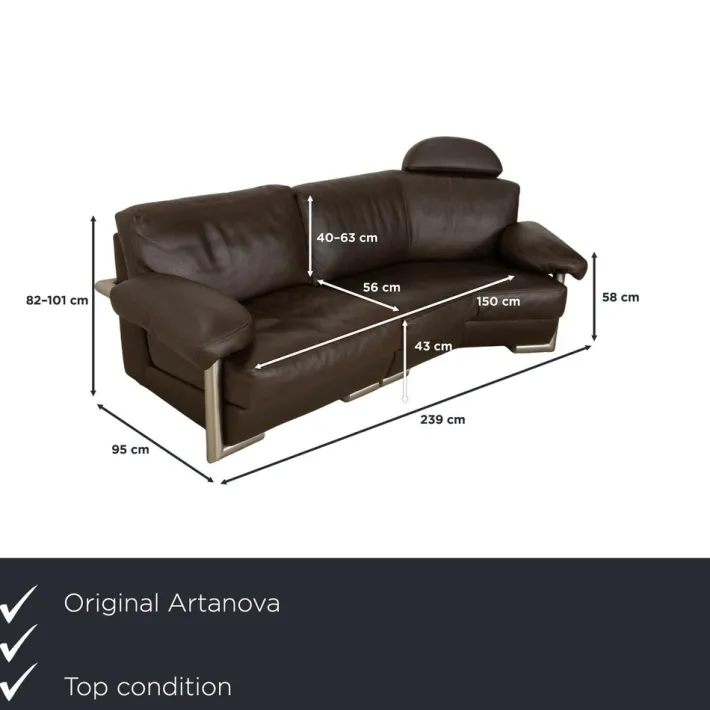 Pamono Vintage Medea Four-Seater Sofa in Leather by Artanova Clearance