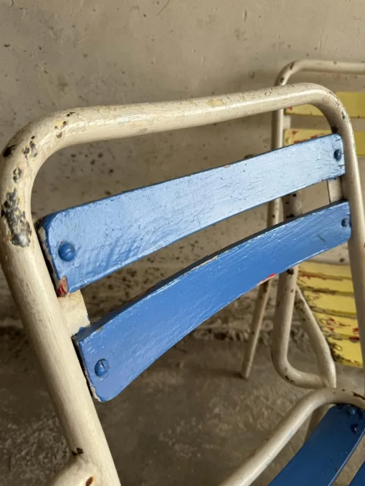 Pamono Vintage Metal and Wooden Seating Garden Armchairs, 1970s, Set of 4 Outlet