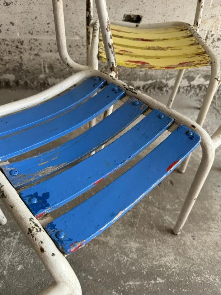 Pamono Vintage Metal and Wooden Seating Garden Armchairs, 1970s, Set of 4 Outlet