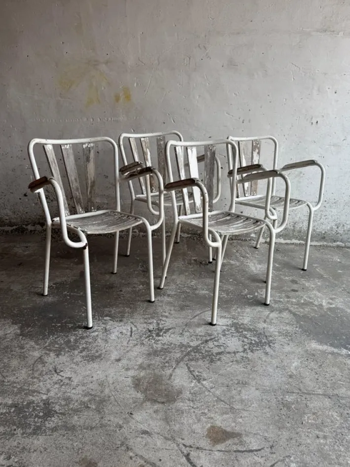 Pamono Vintage Metal Garden Chairs, Set of 4 Hot