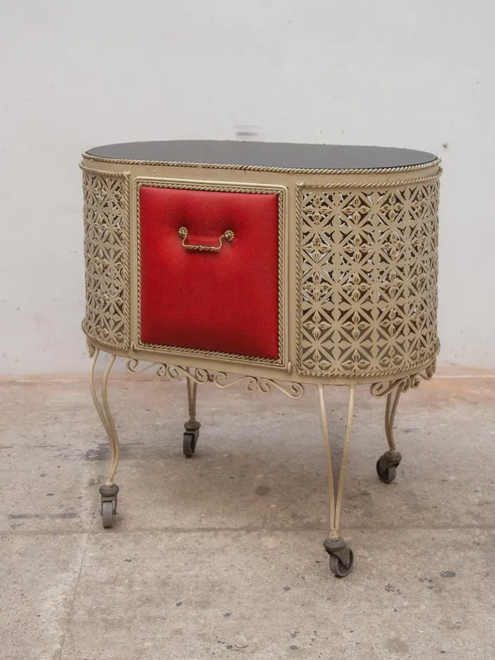 Pamono Vintage Metal Serving Table by Mathieu Matégot, 1956 Sale