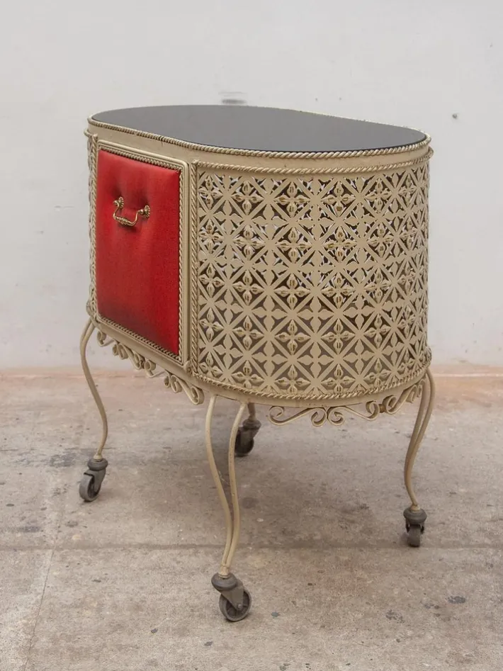 Pamono Vintage Metal Serving Table by Mathieu Matégot, 1956 Sale