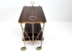 Pamono Vintage Mid-Century Folding Bar Cart Trolley, 1960s New