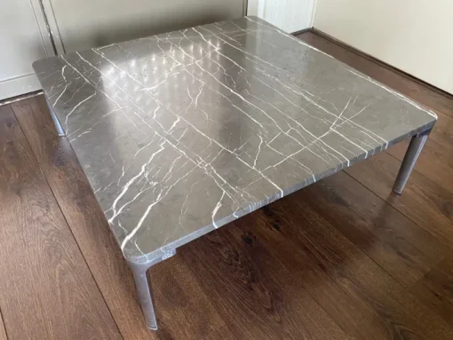 Pamono Vintage Modernist Marble and Steel Coffee Table for Rolf Benz Hot