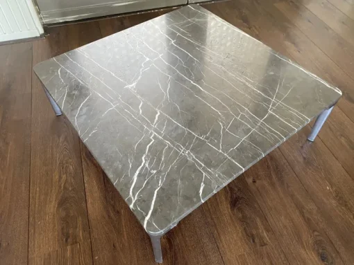Pamono Vintage Modernist Marble and Steel Coffee Table for Rolf Benz Hot
