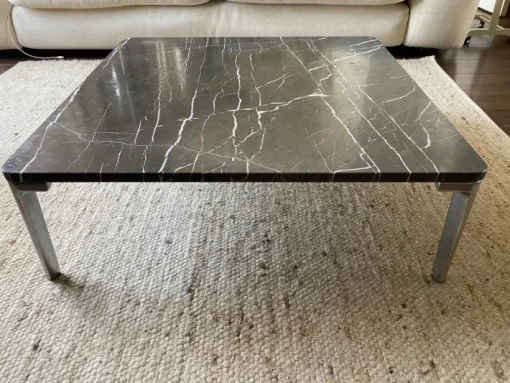 Pamono Vintage Modernist Marble and Steel Coffee Table for Rolf Benz Hot