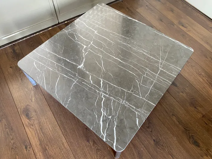 Pamono Vintage Modernist Marble and Steel Coffee Table for Rolf Benz Hot