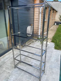 Pamono Vintage Modular Glass and Chrome Display Cabinet, 1970s