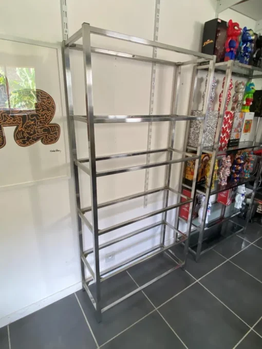 Pamono Vintage N2 Wall Shelf in Glass and Chrome, 1970 Best