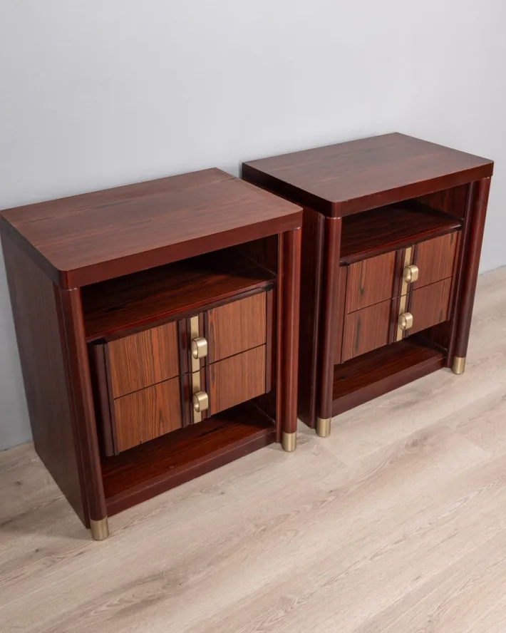 Pamono Vintage Nightstands in Rosewood, 1960s, Set of 2 New