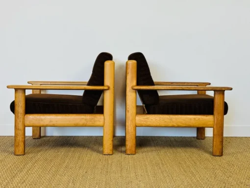 Pamono Vintage Oak and Corduroy Modular Living Room Set by Afra & Tobia Scarpa, 1960s, Set of 5