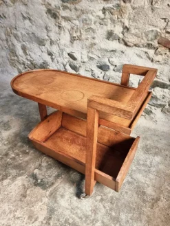 Pamono Vintage Oak Bar Trolley, France, 1950s Sale