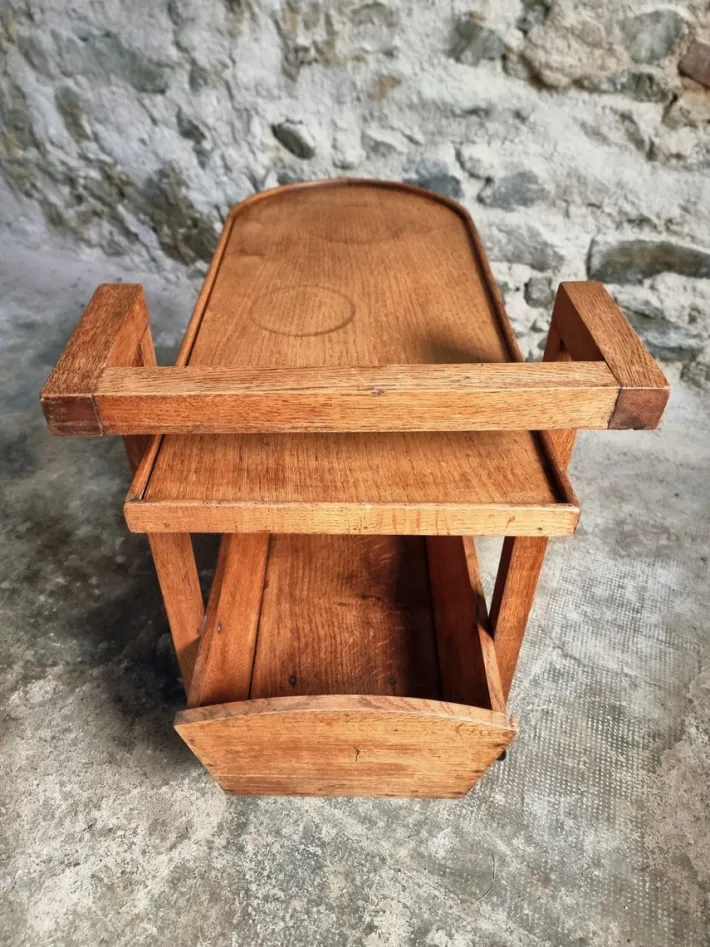 Pamono Vintage Oak Bar Trolley, France, 1950s Sale