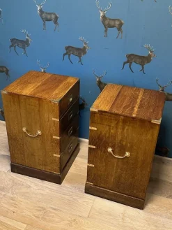 Pamono Vintage Oak Bedside Tables, 1920s, Set of 2 Discount