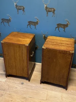 Pamono Vintage Oak Bedside Tables, 1920s, Set of 2 Discount