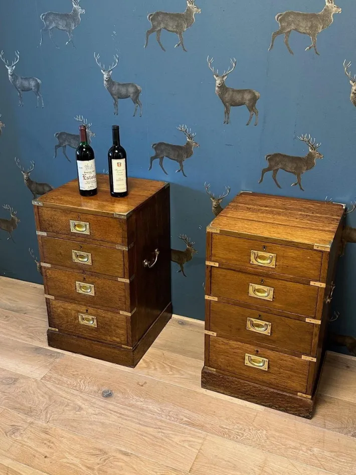 Pamono Vintage Oak Bedside Tables, 1920s, Set of 2 Discount