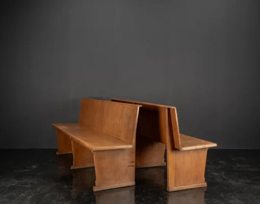 Pamono Vintage Oak Benches, 1960s, Set of 2 Online