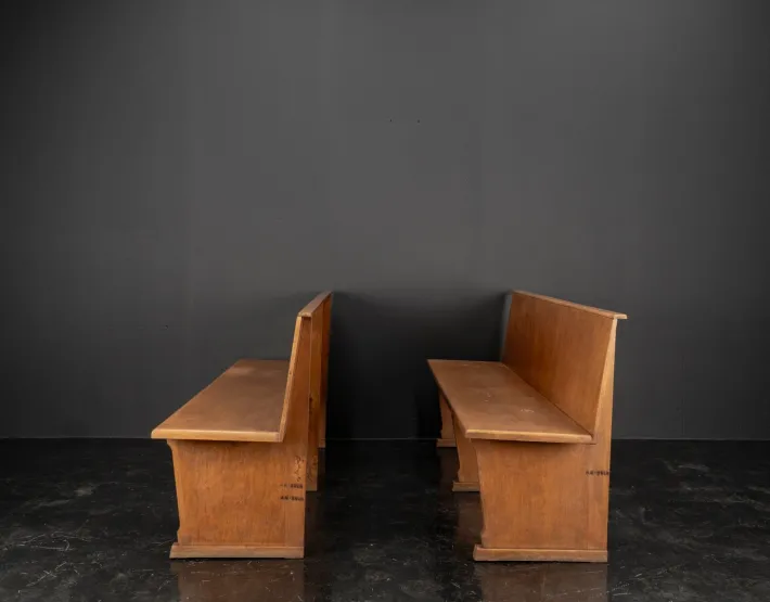 Pamono Vintage Oak Benches, 1960s, Set of 2 Online