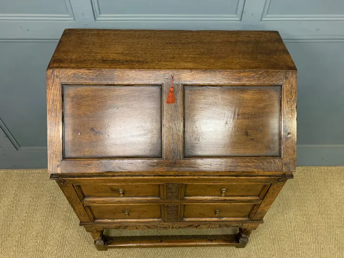 Pamono Vintage Oak Bureau, 1910 Clearance