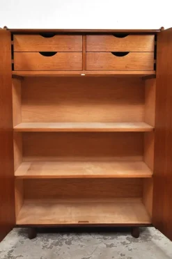 Pamono Vintage Oak Cabinet with Drawers, 1930s Hot