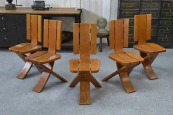 Pamono Vintage Oak Chairs from Seltz, 1970s, Set of 5 Best