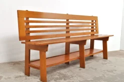 Pamono Vintage Oak Monastery Hair Salon Waiting Bench, 1950s Discount