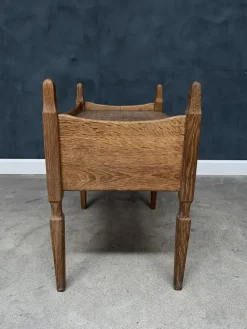 Pamono Vintage Oak Nightstand with Brass Handle by Henning Kjærnulf, 1950s Online