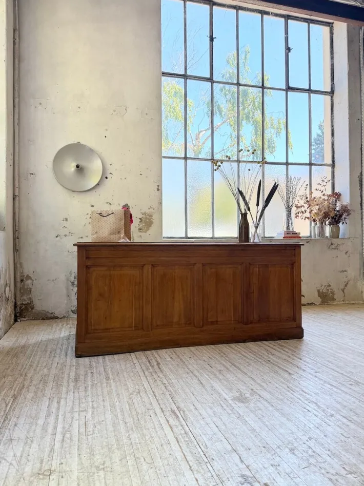 Pamono Vintage Oak Office Counter, 1950s New