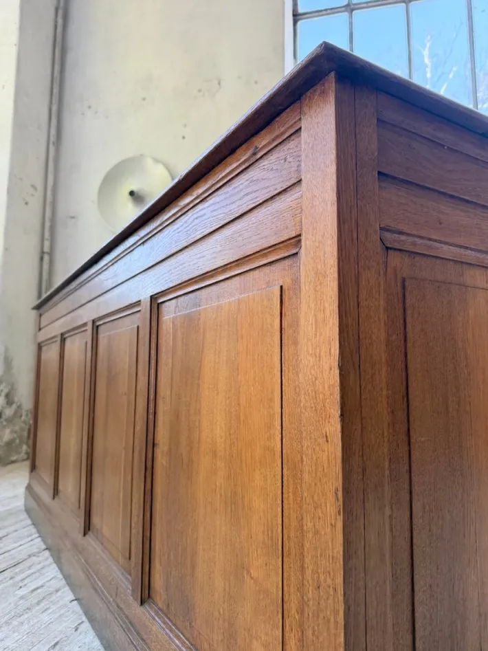 Pamono Vintage Oak Office Counter, 1950s New
