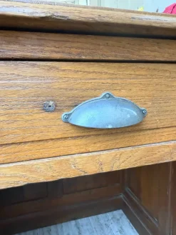 Pamono Vintage Oak Office Counter, 1950s New