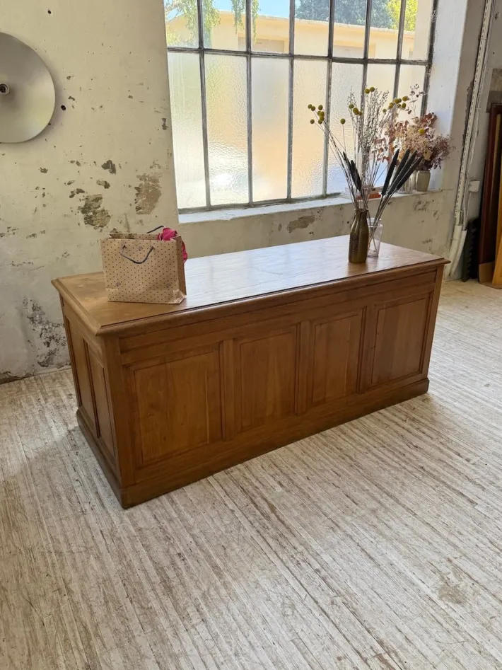 Pamono Vintage Oak Office Counter, 1950s New