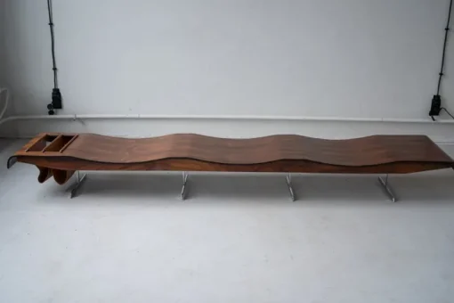 Pamono Vintage Onda Bench with Magazine Rack by Jorge Zalszupin for Atelier Moveis, 1950s Online