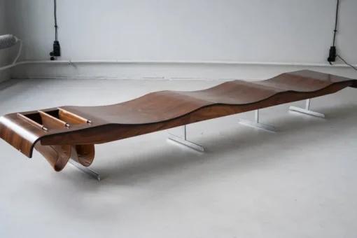 Pamono Vintage Onda Bench with Magazine Rack by Jorge Zalszupin for Atelier Moveis, 1950s Online
