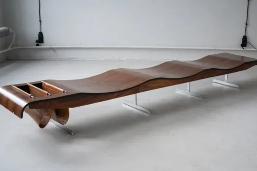 Pamono Vintage Onda Bench with Magazine Rack by Jorge Zalszupin for Atelier Moveis, 1950s Online