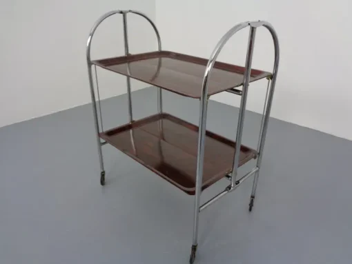 Pamono Vintage Optic Rosewood Pressalit Tea Cart, 1970s Outlet