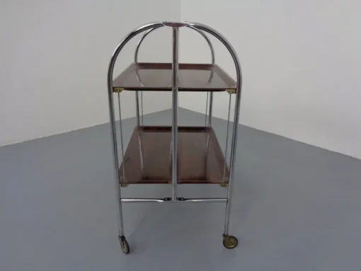 Pamono Vintage Optic Rosewood Pressalit Tea Cart, 1970s Outlet