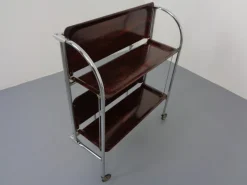 Pamono Vintage Optic Rosewood Pressalit Tea Cart, 1970s Outlet