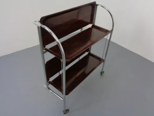 Pamono Vintage Optic Rosewood Pressalit Tea Cart, 1970s Outlet