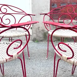 Pamono Vintage Outdoor Chairs with Lacquered Metal Structure, 1960s, Set of 4 New