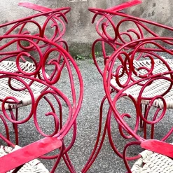 Pamono Vintage Outdoor Chairs with Lacquered Metal Structure, 1960s, Set of 4 New