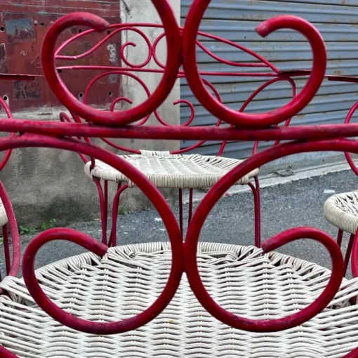 Pamono Vintage Outdoor Chairs with Lacquered Metal Structure, 1960s, Set of 4 New