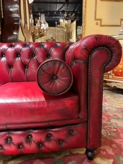 Pamono Vintage Oxblood Red Chesterfield Corner Couch