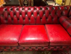 Pamono Vintage Oxblood Red Chesterfield Corner Couch