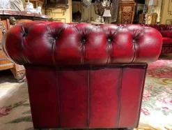 Pamono Vintage Oxblood Red Chesterfield Corner Couch