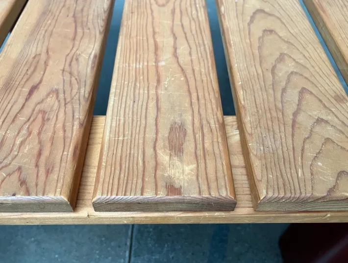 Pamono Vintage Pinewood and Plastic Outdoor Couch Table, 1970s Outlet