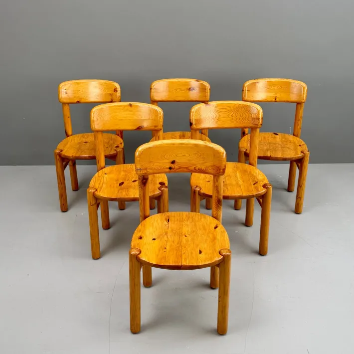 Pamono Vintage Pinewood Chairs by Rainer Daumiller, 1970s, Set of 6 Online