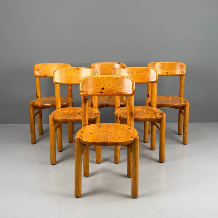 Pamono Vintage Pinewood Chairs by Rainer Daumiller, 1970s, Set of 6 Online