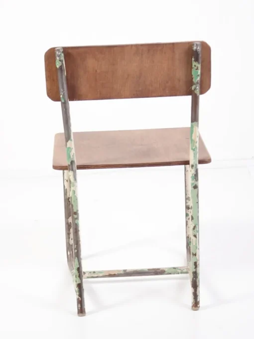 Pamono Vintage Plywood & Steel School Chair, 1970s Hot