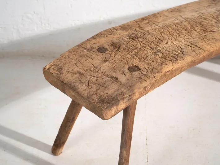 Pamono Vintage Primitive Bench, 1920 Hot